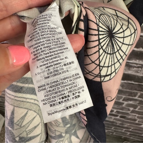 Tory Burch Constellation Sleeveless Linen Blend Compass A-Line Dress - Picture 7 of 11